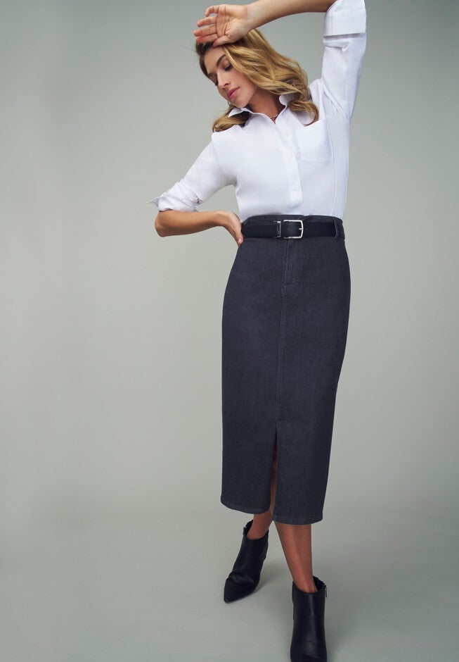 Refined Denim Skirt, , alternate image number 4