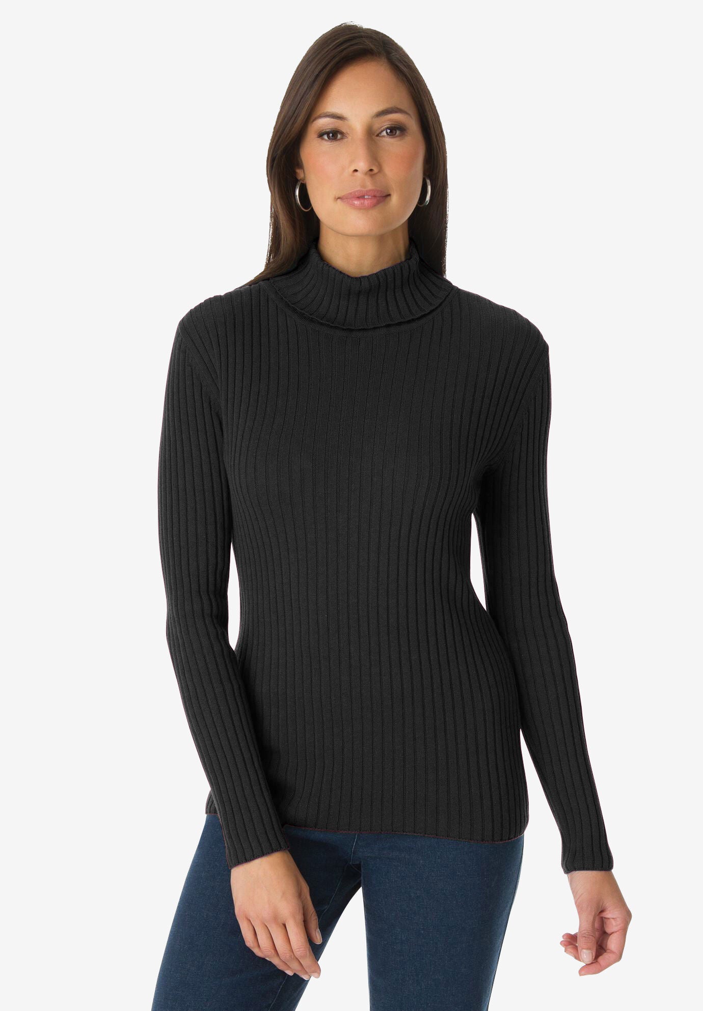 Black cotton sales turtleneck sweater