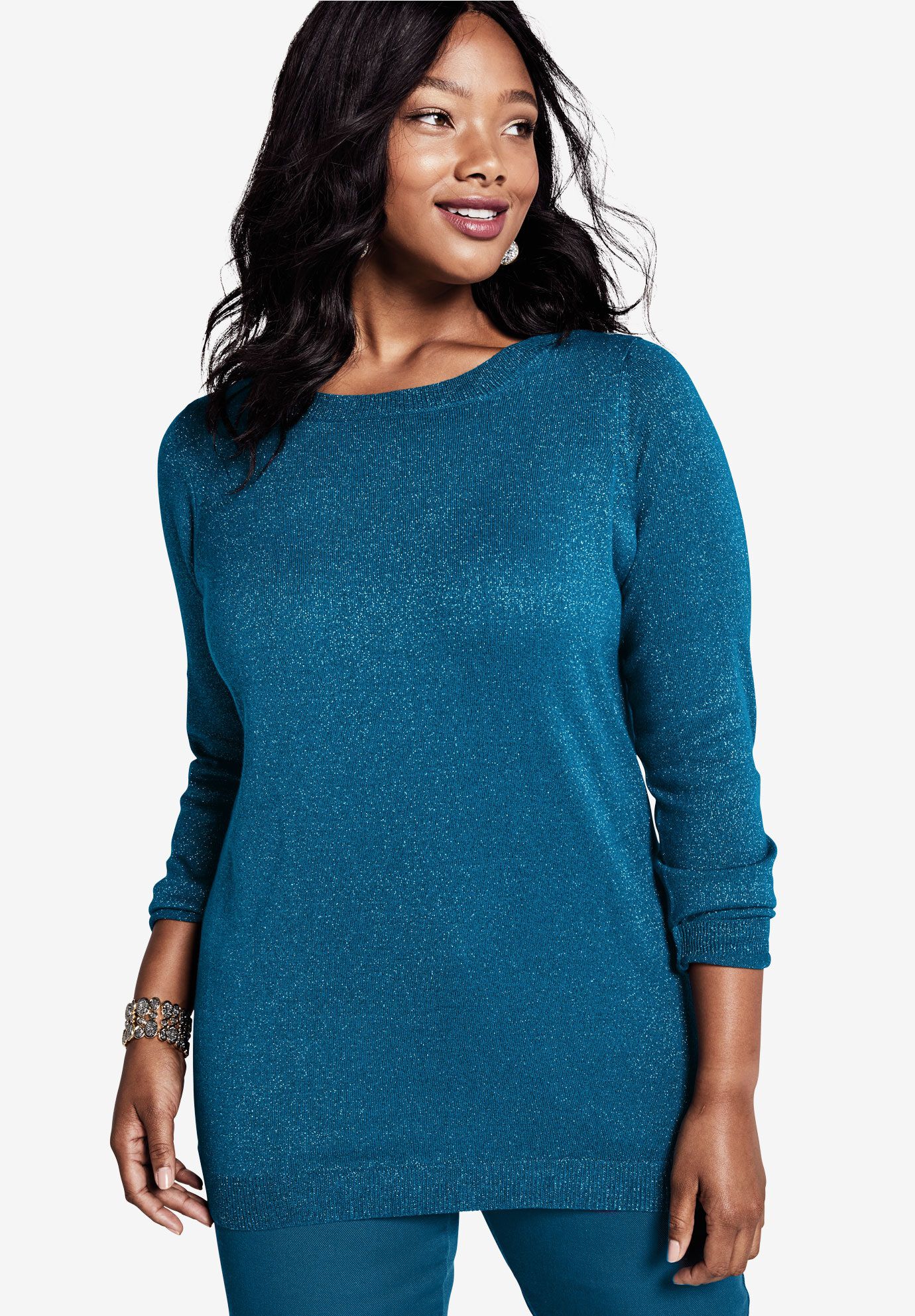 Shimmer Pullover, EXOTIC PEACOCK, hi-res image number 0