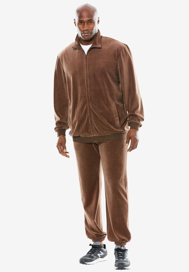 Solid Velour Tracksuit, CHESTNUT, hi-res image number 0
