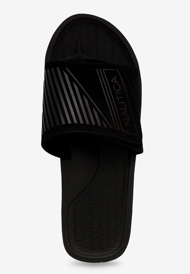 Nautica Stone Adjustable Slides, BLACK, alternate image number null