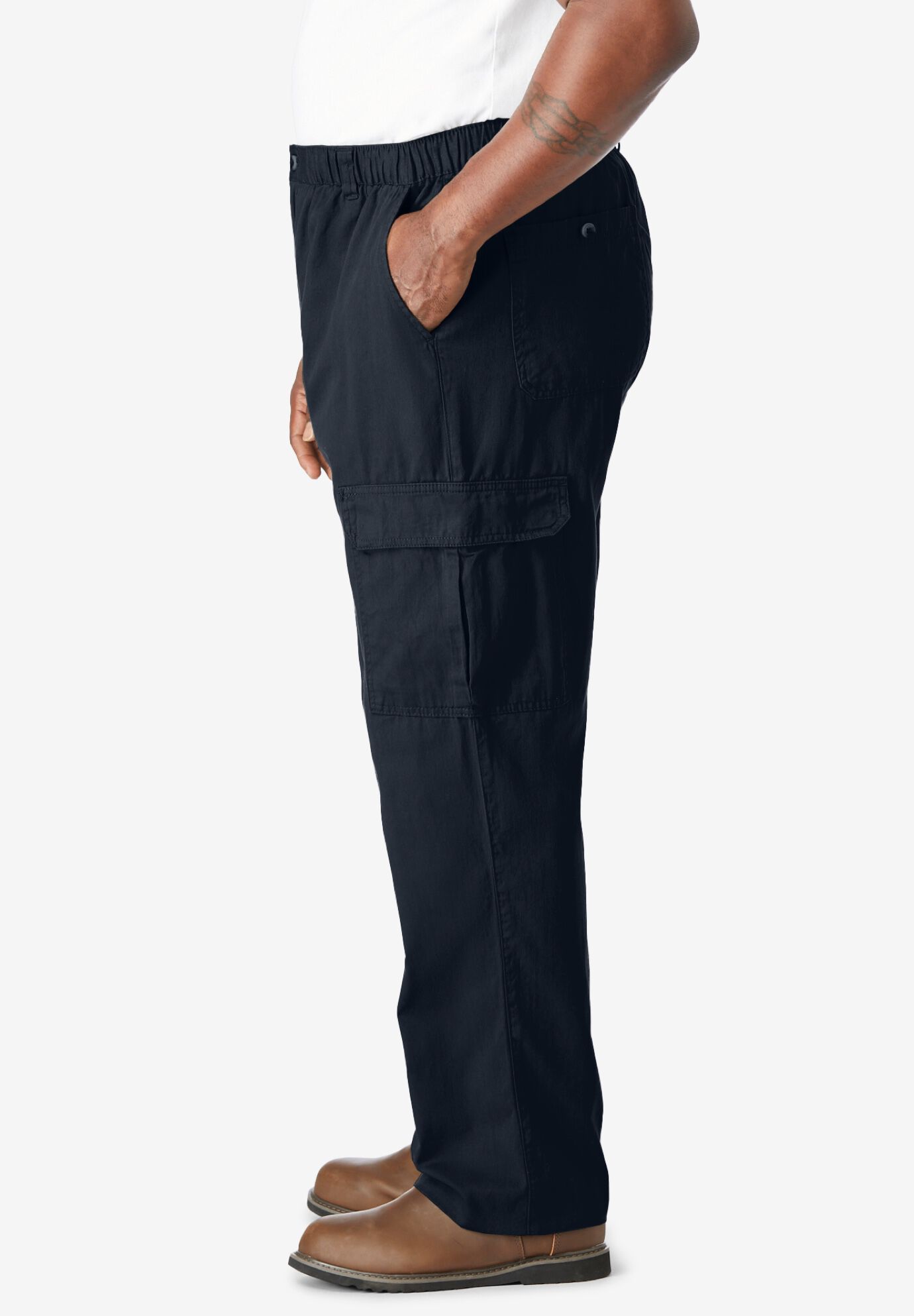 Cargo pants with elastic waistband top