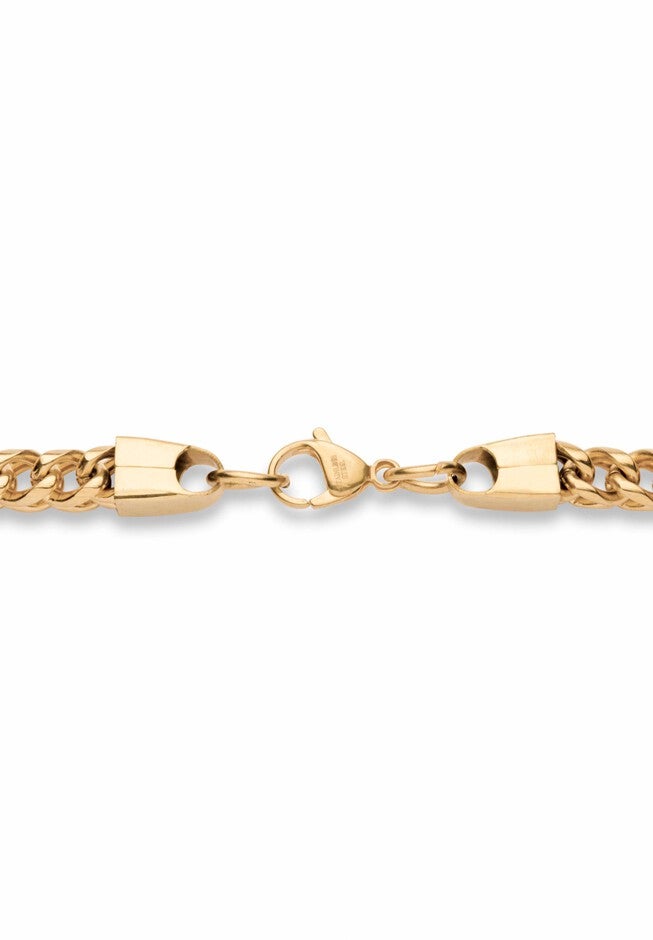 Gold Ion-Plated Stainless Steel Curb-Link 24 inches Chain and 9 inches Bracelet Set, , on-hover image number 1