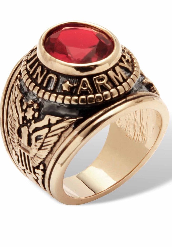 Gold-Plated Ruby United States Army Ring, , on-hover image number 1