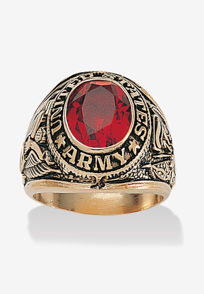 Gold-Plated Ruby United States Army Ring, RUBY, hi-res image number 0