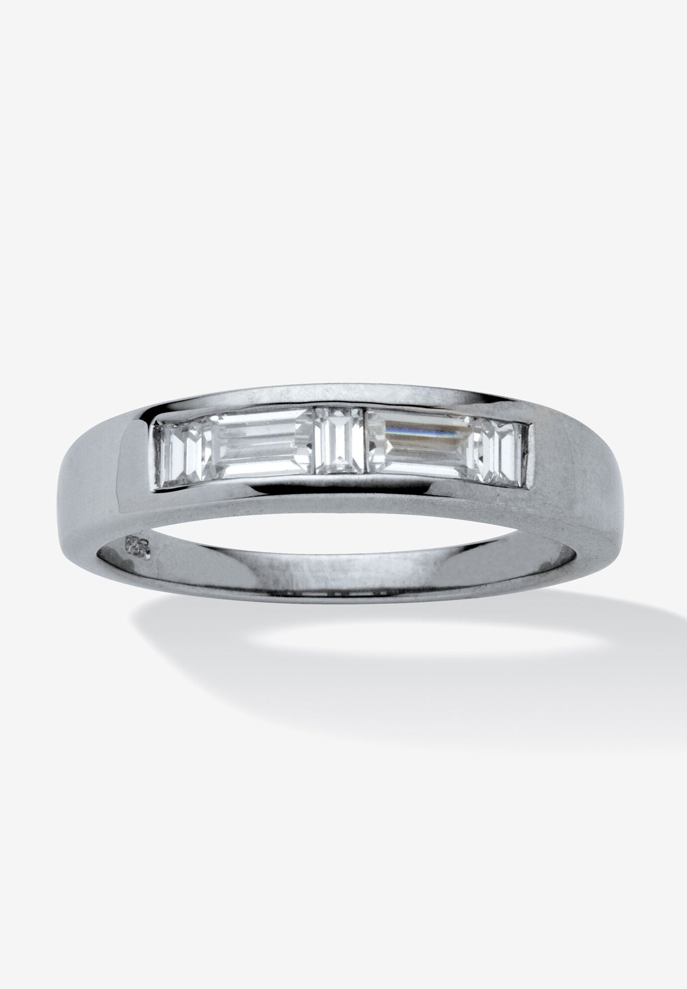 Cz baguette outlet wedding band