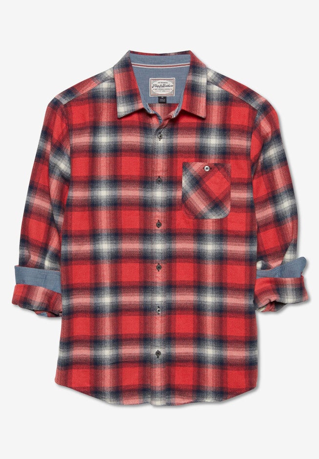 Sanders Long Sleeve Flannel Shirt, RED MULTI, hi-res image number null