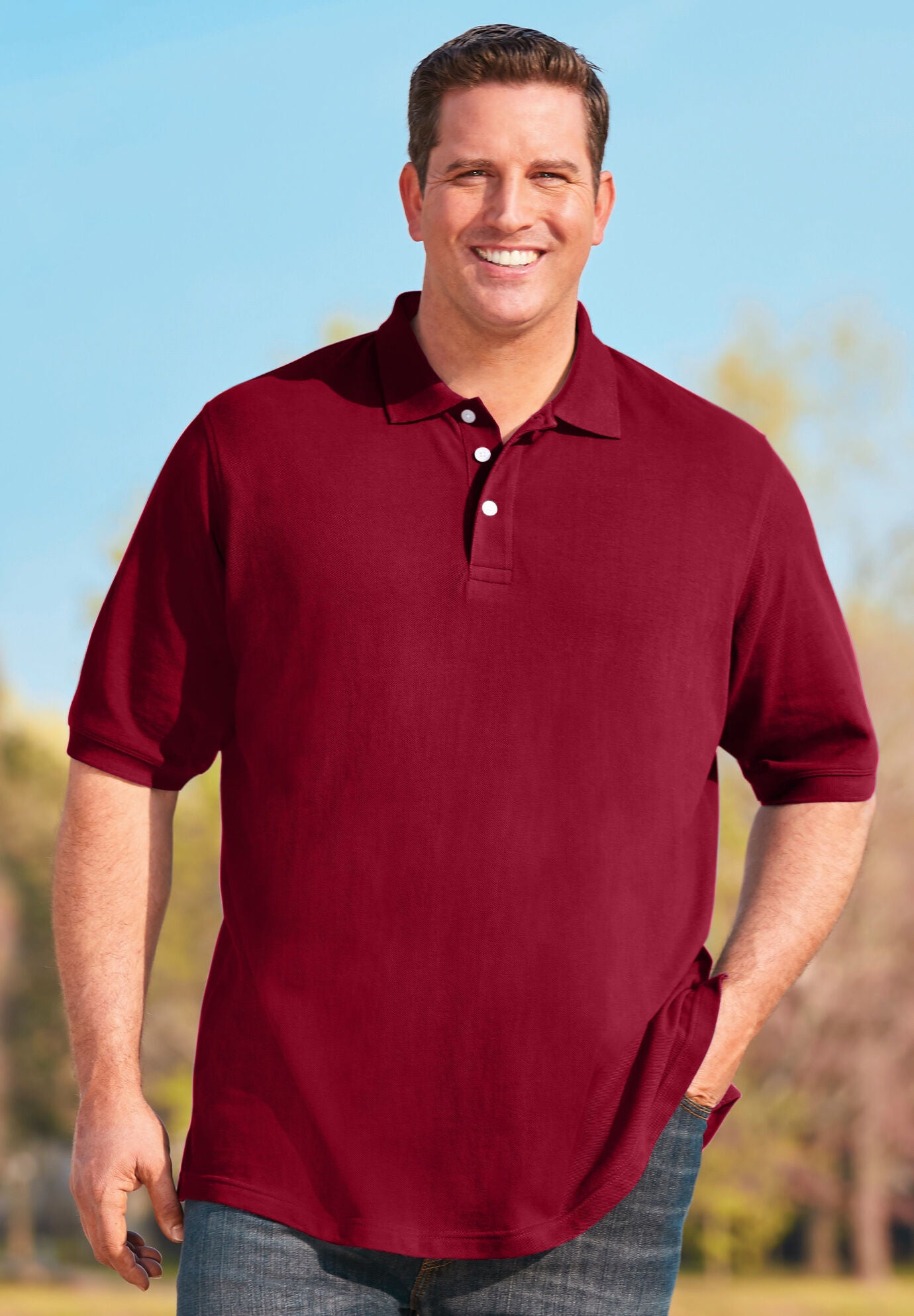 Shrink-Less&trade; Classic Cotton Polo Shirt, , alternate image number 4