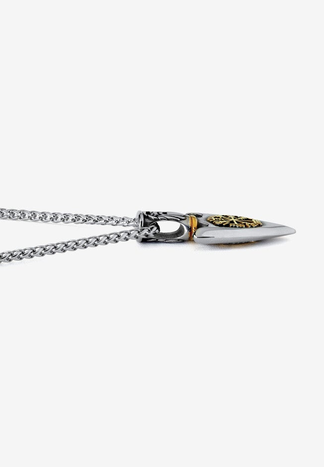 Men'S Yellow Gold Ion-Plated Stainless Steel Viking Arrowhead Pendant Necklace Jewelry, , alternate image number 3