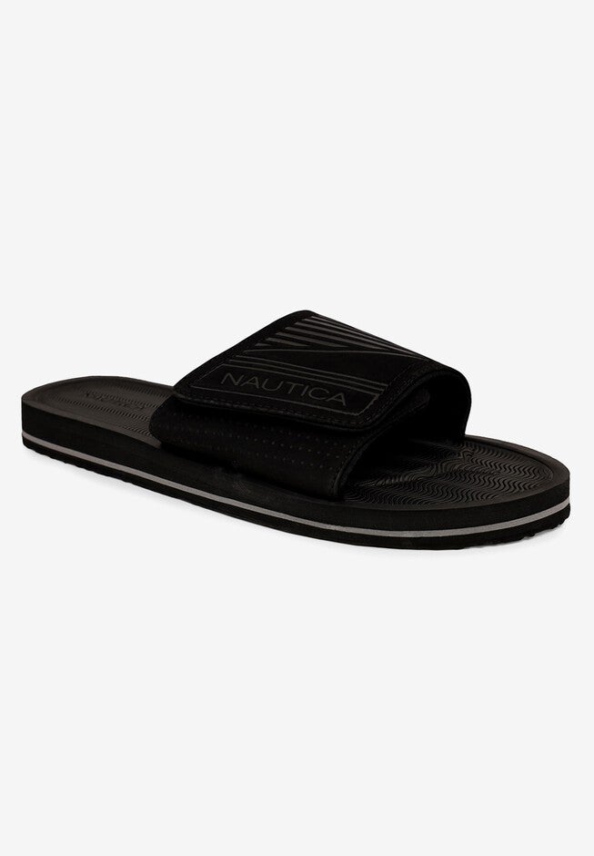 Nautica Stone Adjustable Slides, BLACK, hi-res image number null