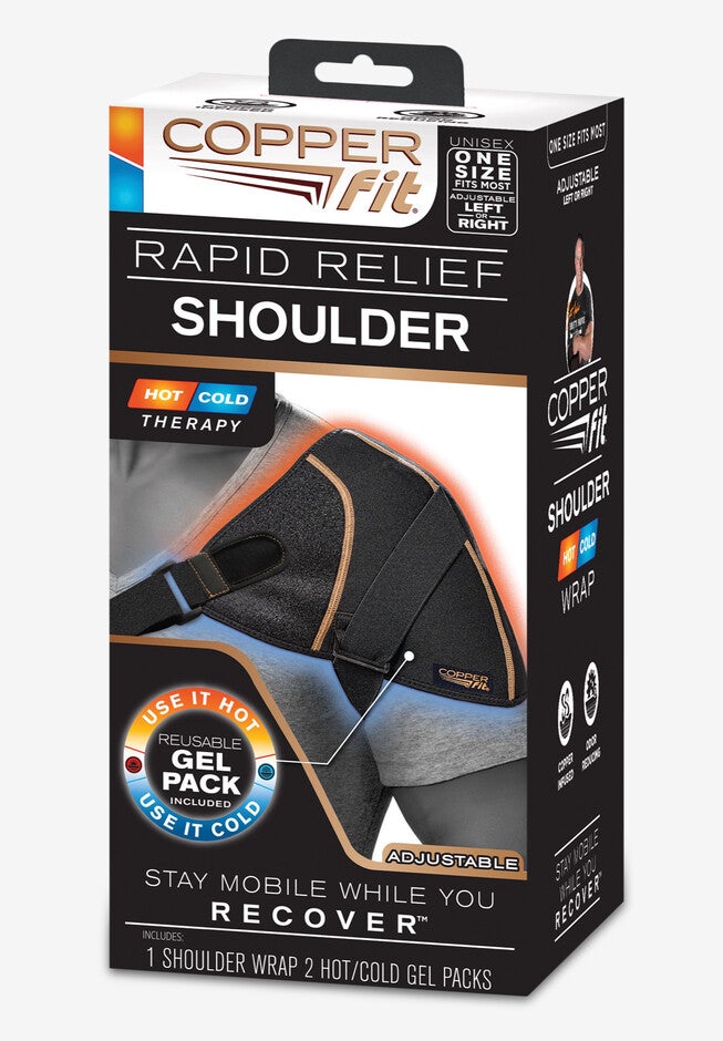 Copper Fit Adjustable Shoulder Wrap With Temperature Control, BLACK, hi-res image number 0