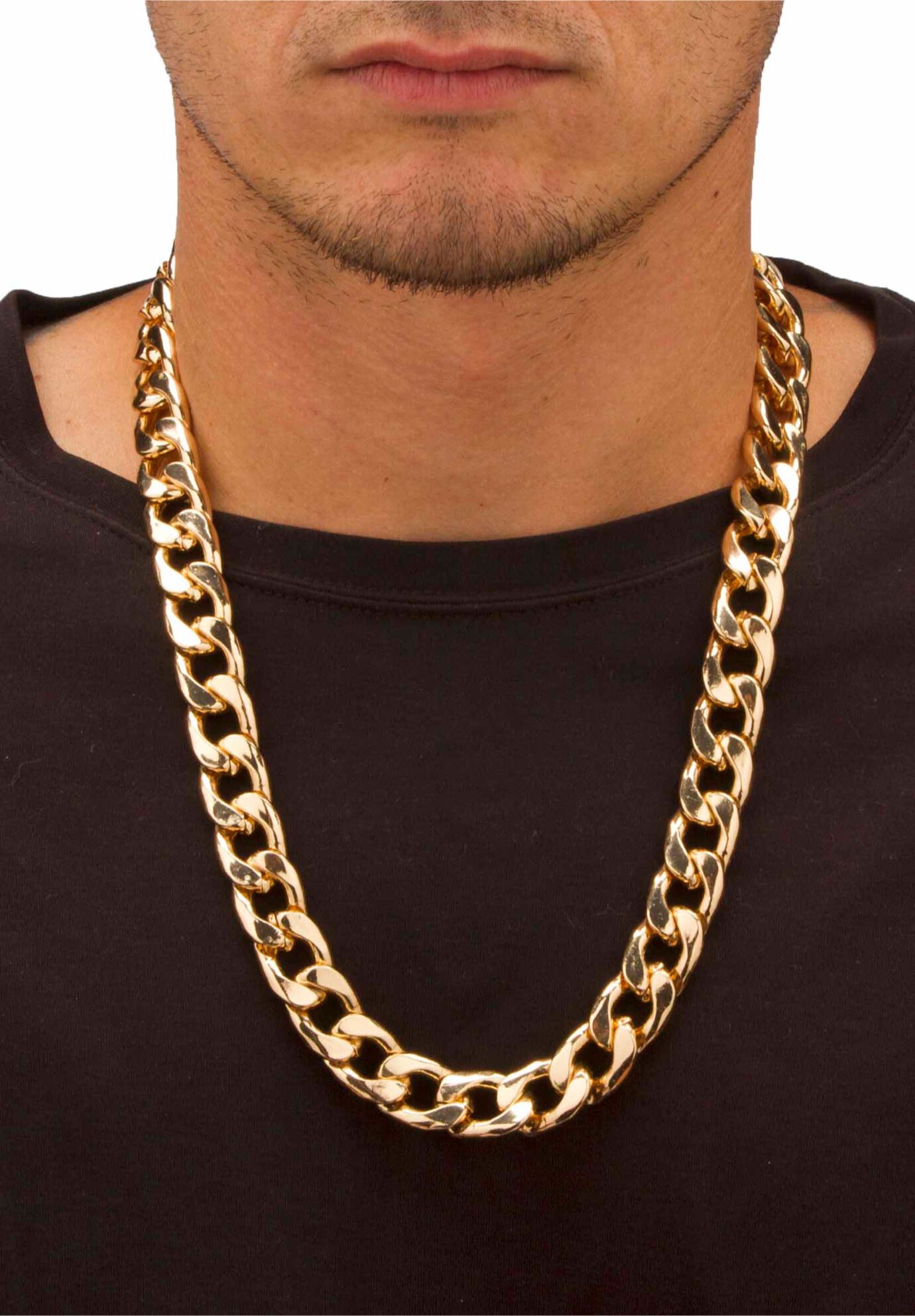 Gold Tone Curb Link 24 inches Chain Necklace, , alternate image number 2