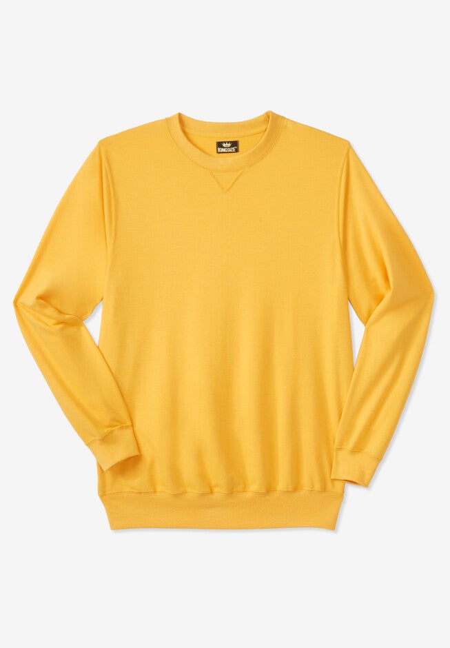 Lightweight Terry Crewneck Sweatshirt, GOLD, hi-res image number 0