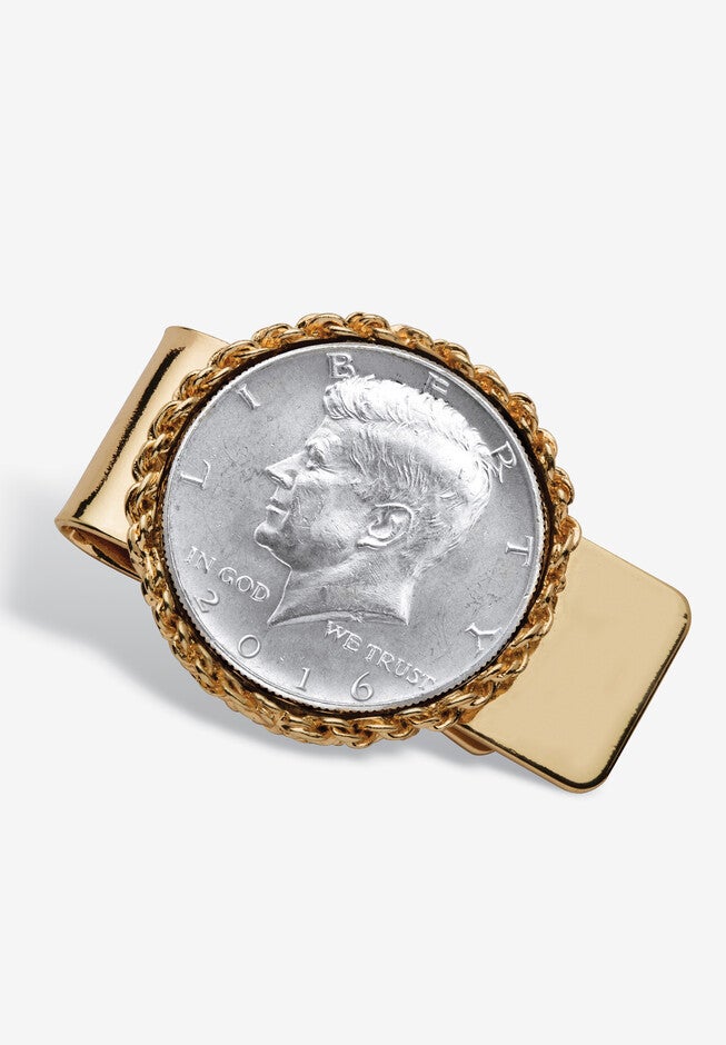 Men'S Commemorative Genuine Half Dollar Money Clip In Yellow Goldtone, 2016, hi-res image number 0