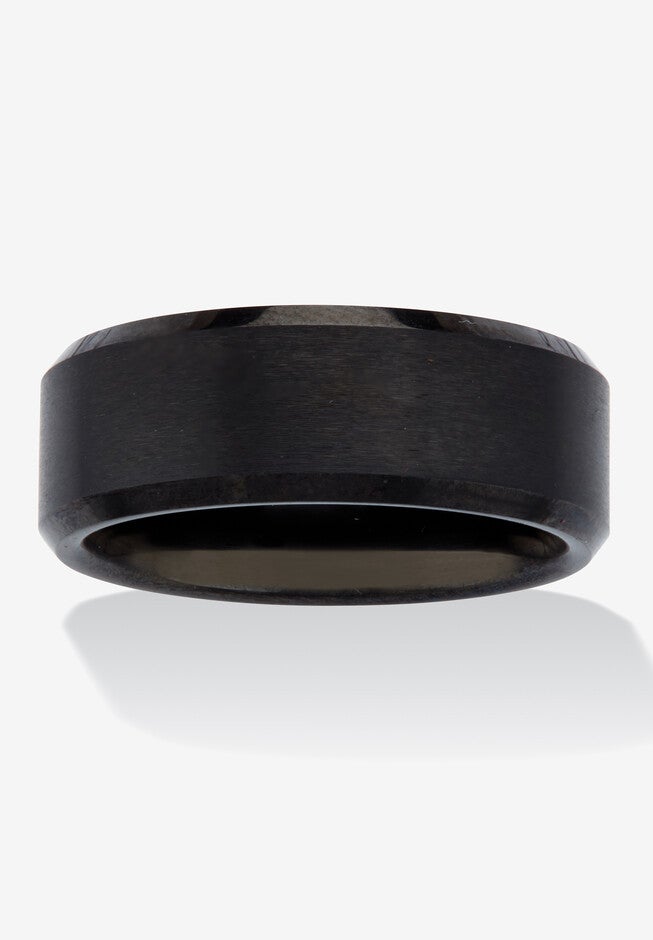 Men's Black Tungsten Matte Finish Ring (8Mm), BLACK, hi-res image number null