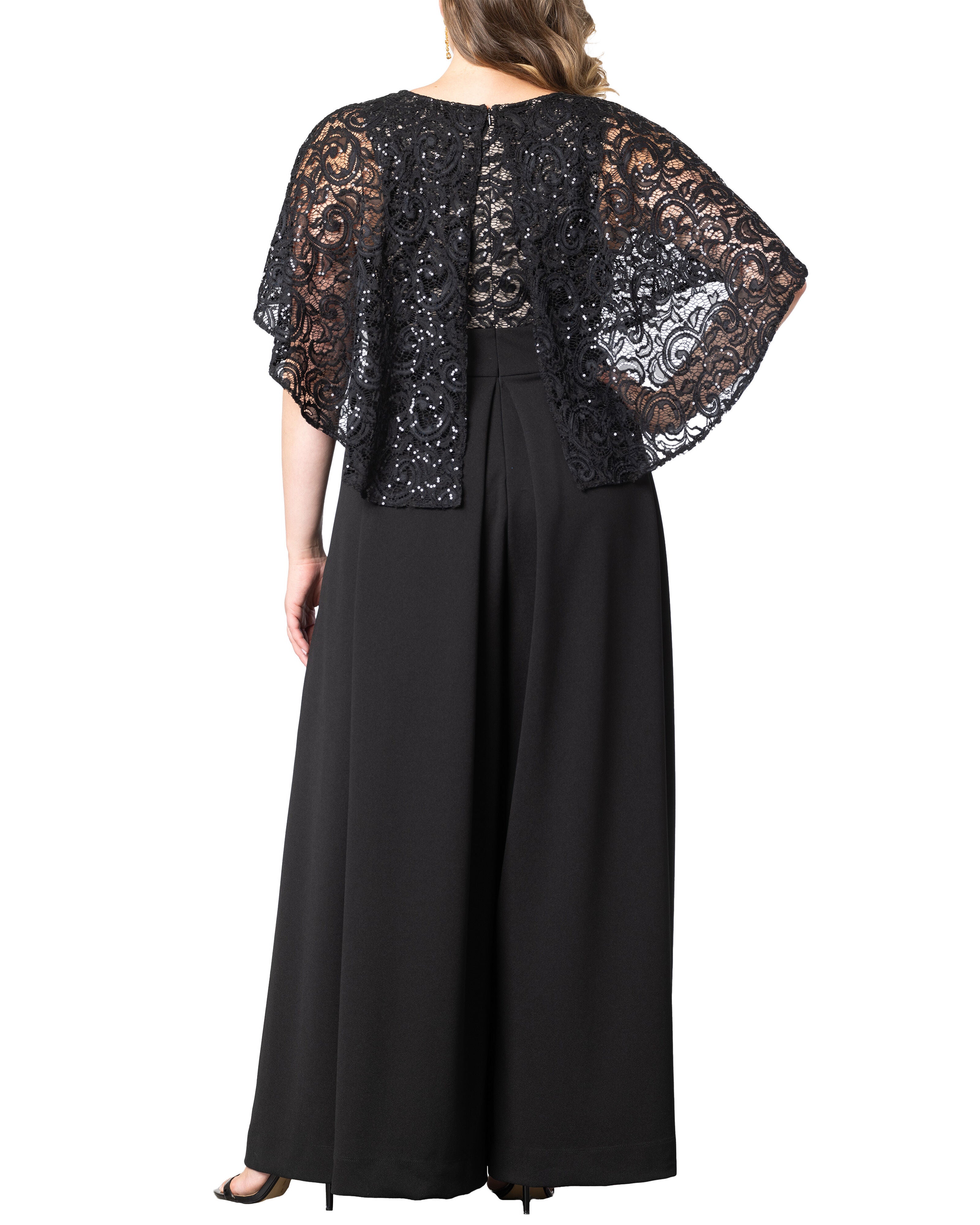 Alluring Sequins Formal Jumpsuit, BLACK NOIR / Black, alternate image number 2
