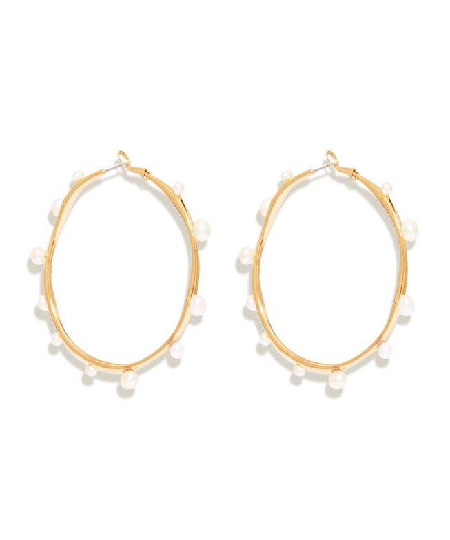 Isla Pearl Hoop, White Gold / Gold, hi-res image number null