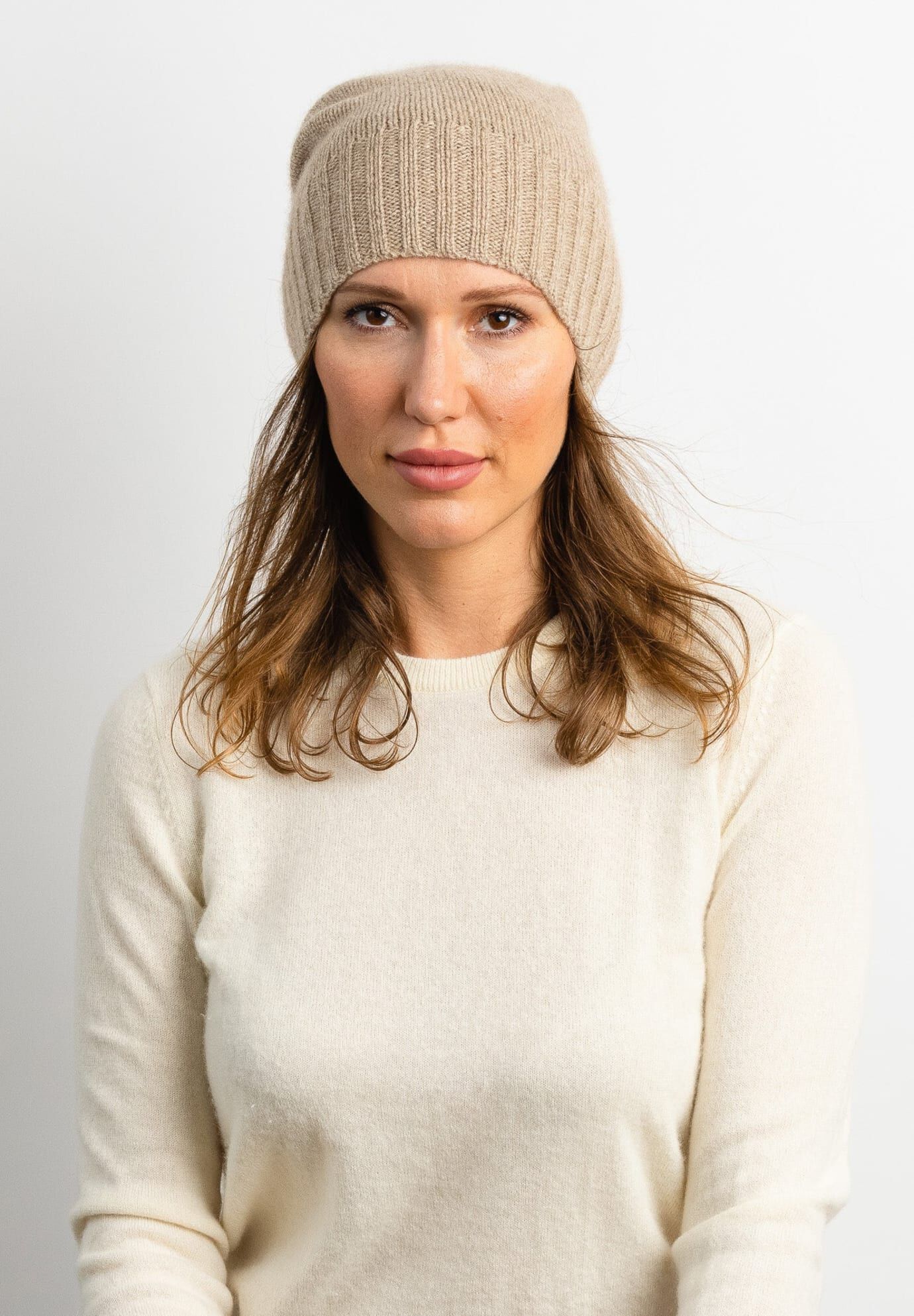 Classic Cashmere Slouch Hat, Taupe / Taupe, alternate image number 2