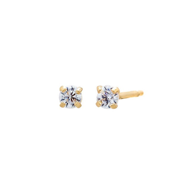 Solitaire Stud Earring 14K, Gold / Gold, hi-res image number null
