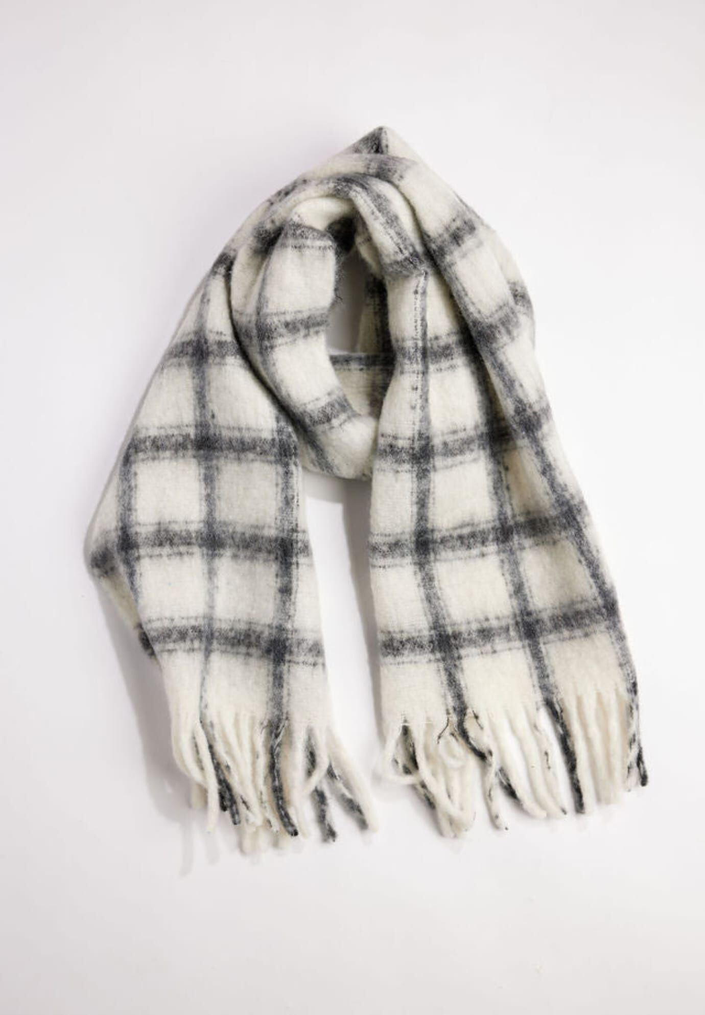 Warm Window Plaid Scarf, Black / Black, hi-res image number 0