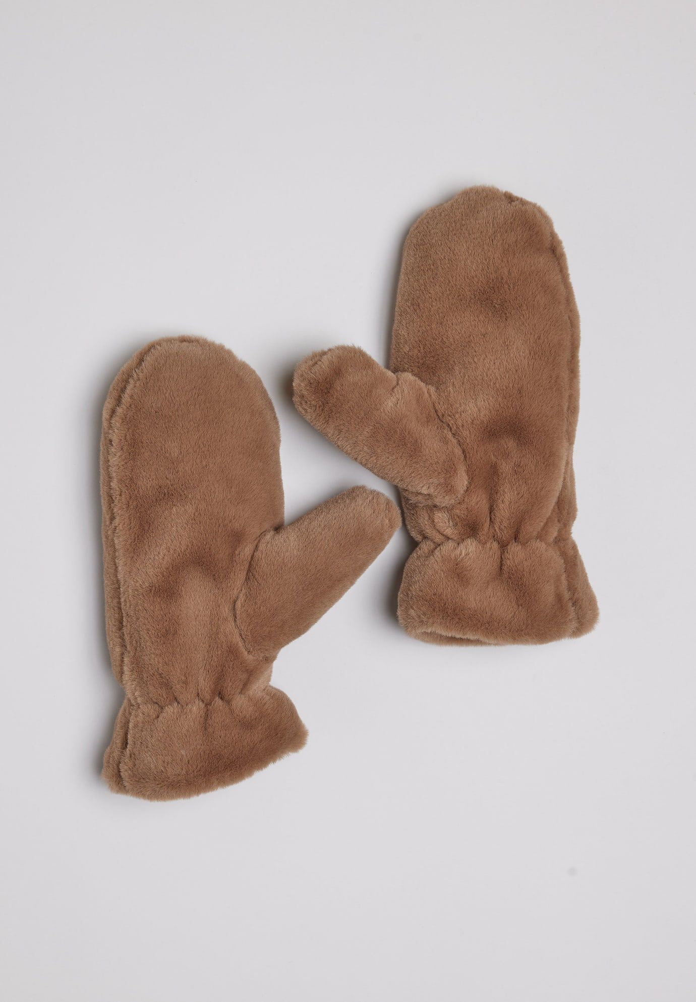 Faux Fur Mitten, Taupe / Taupe, hi-res image number 0