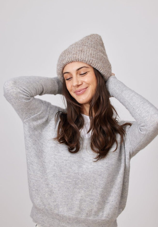 Eco Beanie, Taupe / Taupe, alternate image number 2