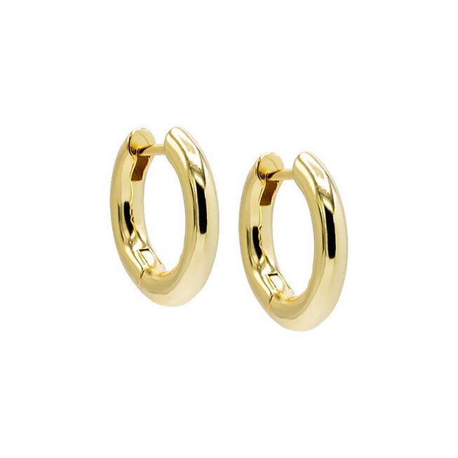 Solid Wide Rounded Huggie Earring, Gold / Gold, hi-res image number null