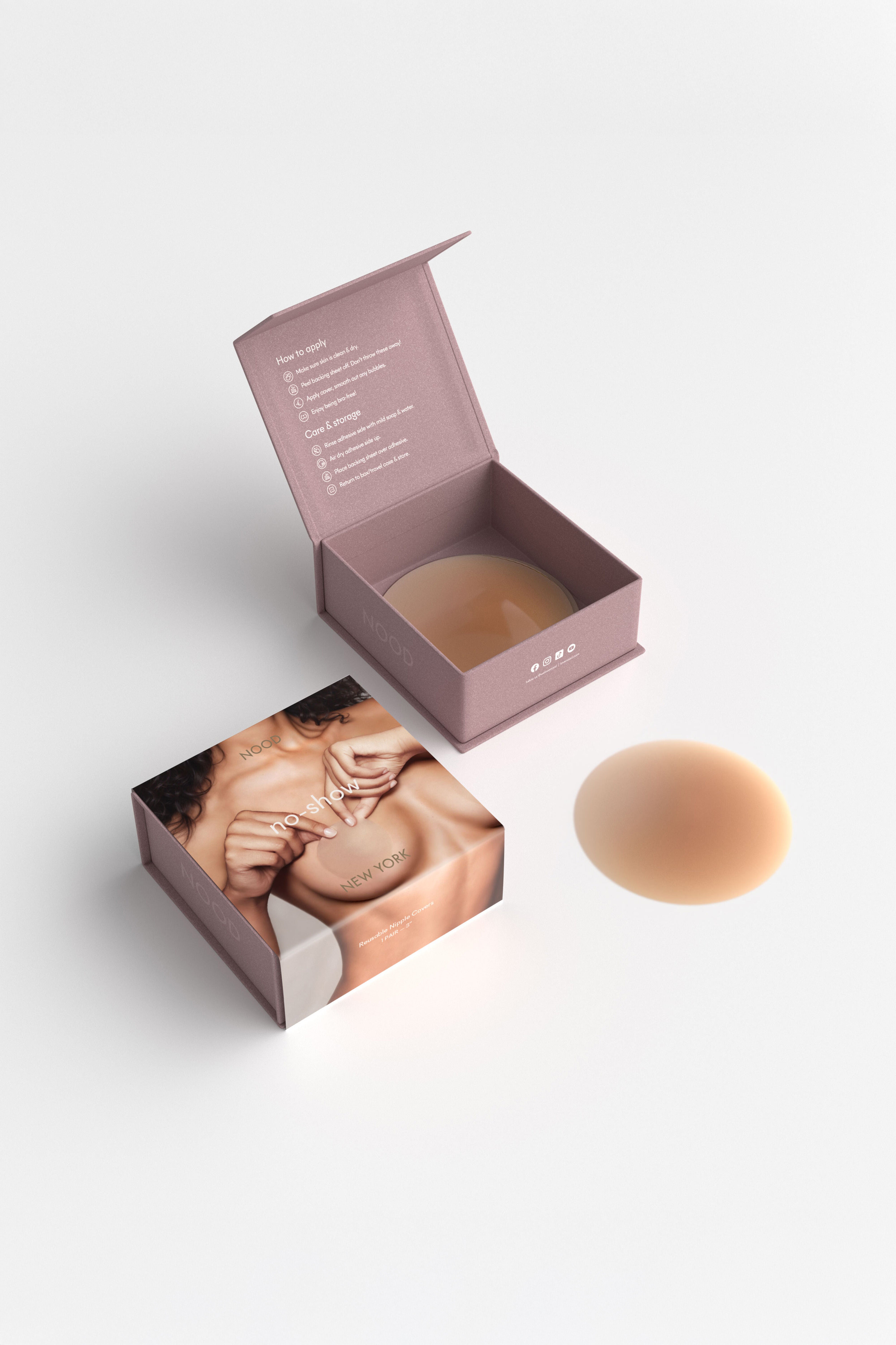 No-Show Adhesive & Reusable Nipple Covers, No 5 Soft Tan / Tan, alternate image number 3