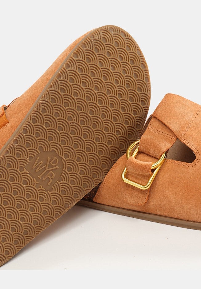 Sedona Closed Toe Mules, Almond / Burnt Orange, alternate image number null