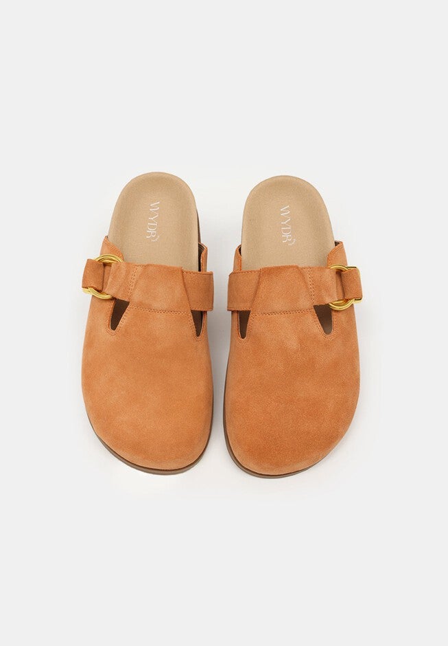 Sedona Closed Toe Mules, Almond / Burnt Orange, alternate image number null