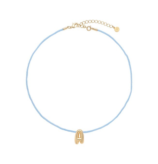 Mini Balloon Initial Necklace, Gold / Gold, alternate image number 2