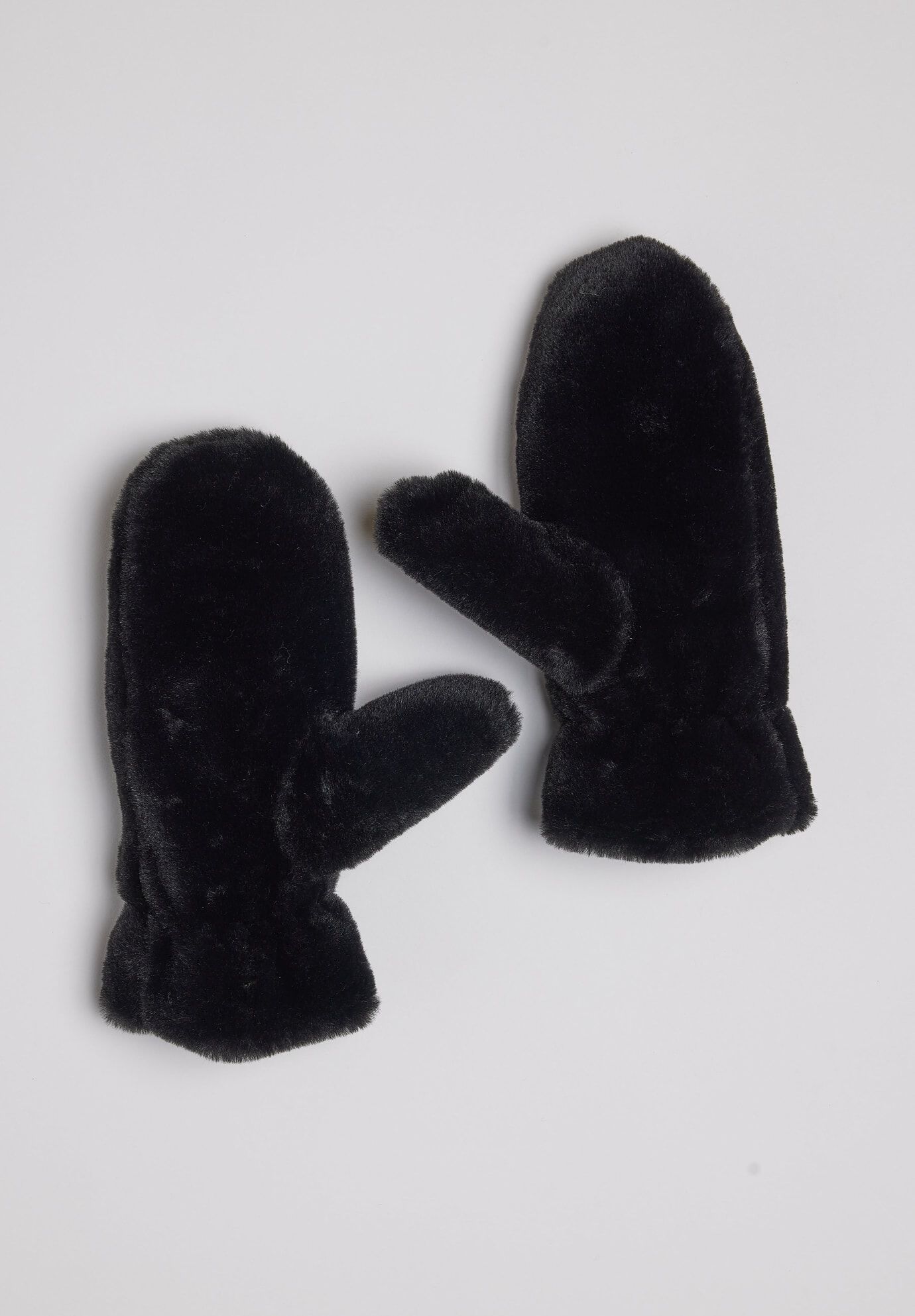 Faux Fur Mitten, Black / Black, hi-res image number 0