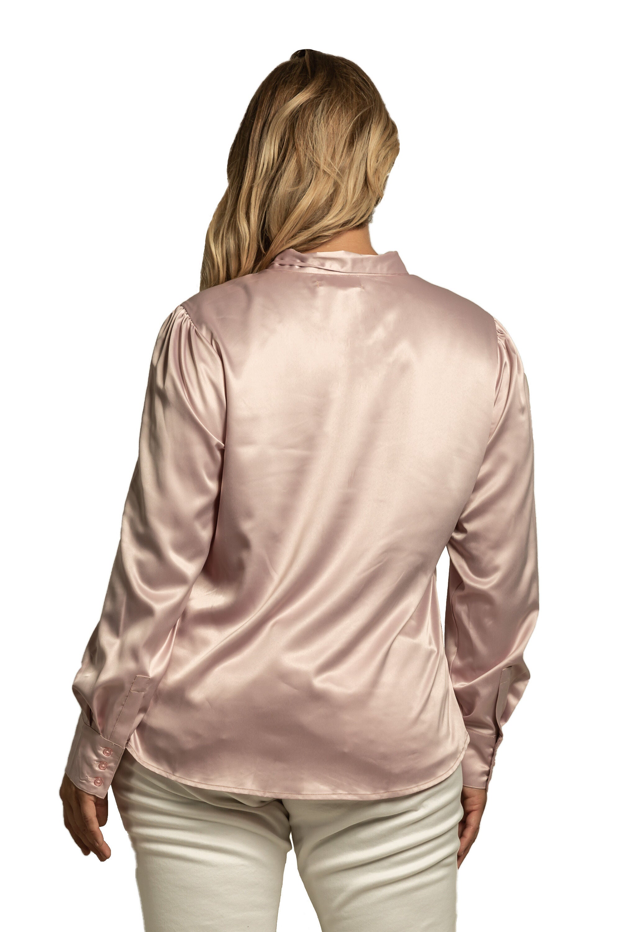 Women's Plus Size Bow-tie Neck Long Sleeve Blouse, , alternate image number 1