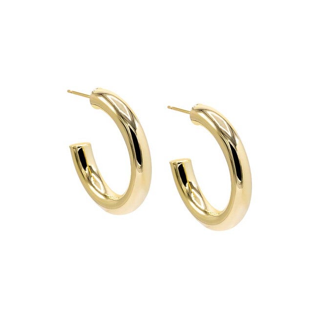 Chunky Hollow Hoop Earring, Gold / Gold, hi-res image number null