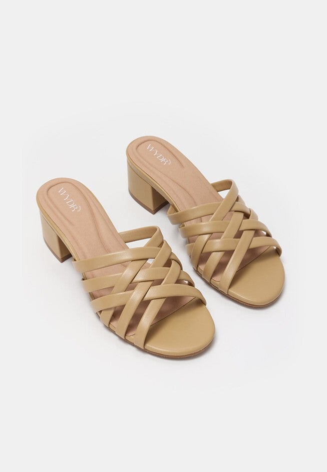 Gigi Block Heel Woven Sandals, Honey / Yellow, alternate image number 4
