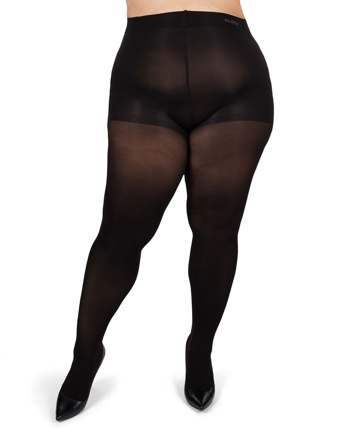 Microfiber Opaque Plus Size Curvy Control Top Tights, , alternate image number 4