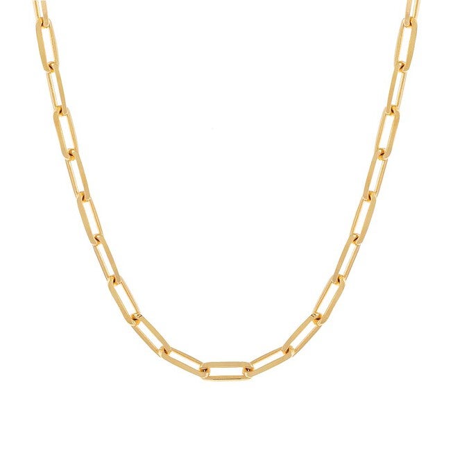 Large Paperclip Link Necklace, Gold / Gold, hi-res image number null