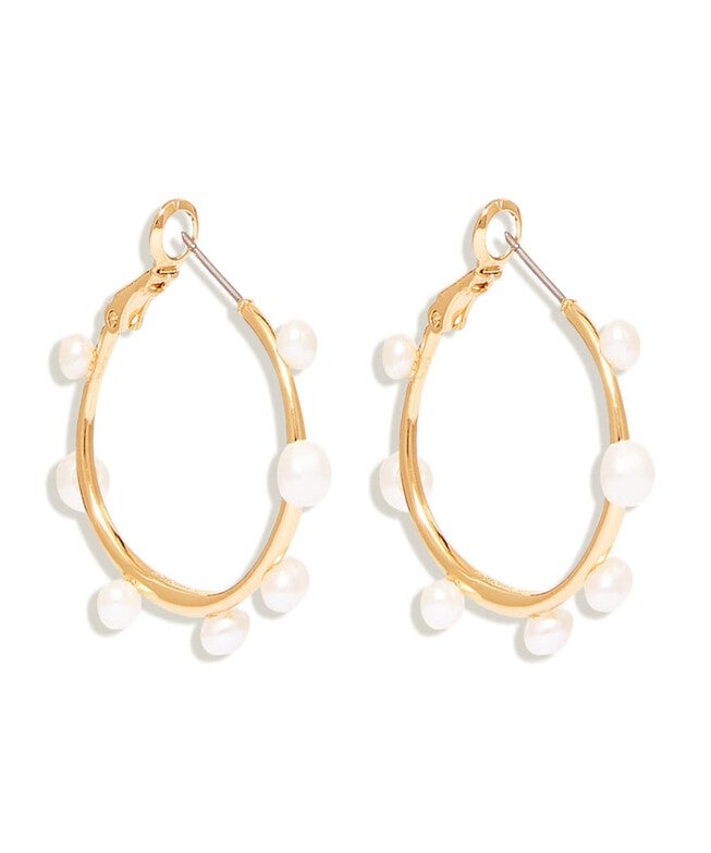Mini Isla Pearl Hoop, White Gold / Gold, hi-res image number null