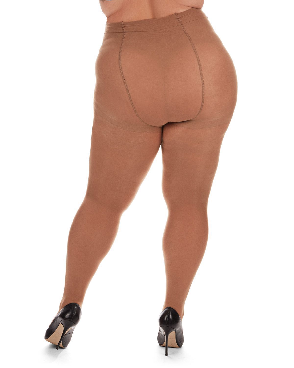 Microfiber Opaque Plus Size Curvy Control Top Tights, , alternate image number 5