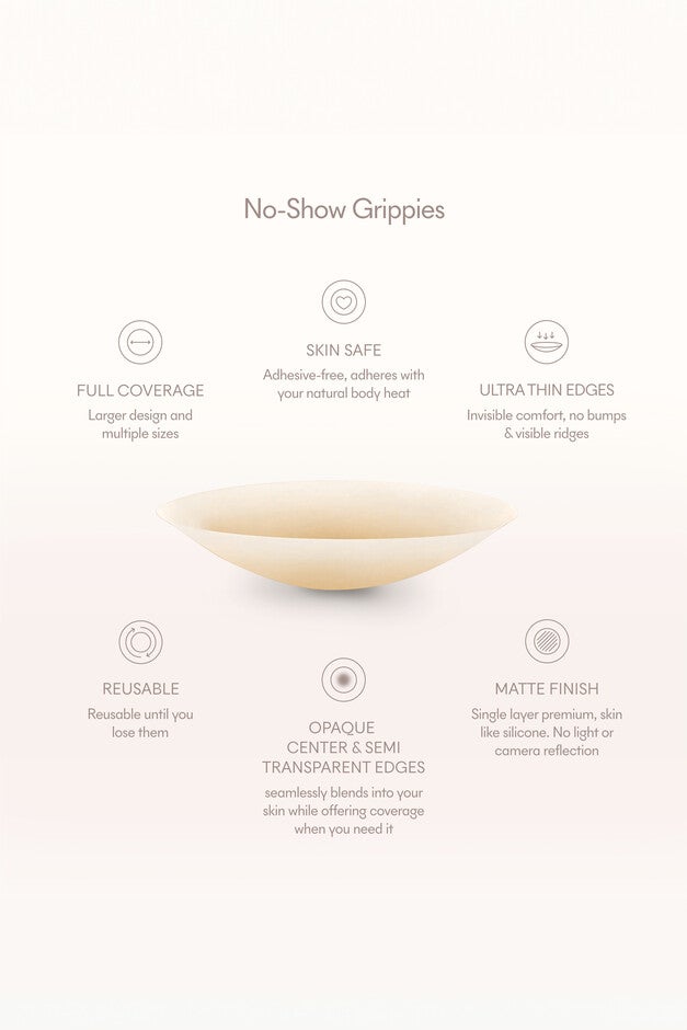 Non-Adhesive No-Show Reusable Nipple Covers, No 5 Soft Tan / Tan, alternate image number 4