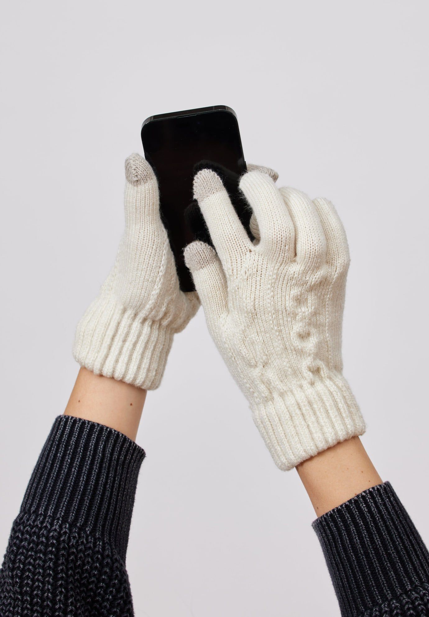 Frosty Touch Gloves, Ivory / Ivory, alternate image number 3
