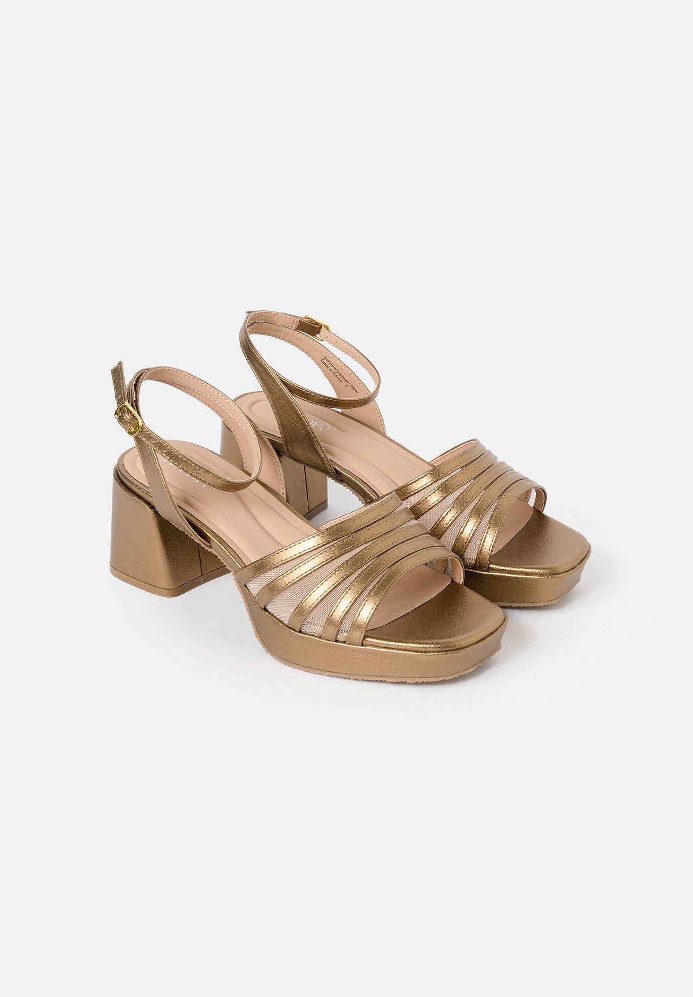 Stella Platform Sandals, Metallic Bronze / Bronze, alternate image number 1