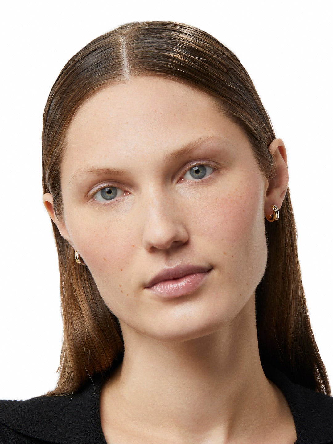 Asher Huggie Hoop Earrings, GOLD, alternate image number 2