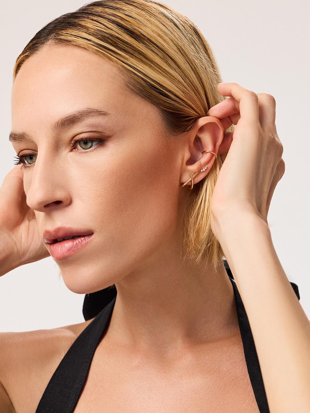 Sloane Stud Earrings, GOLD, alternate image number 3