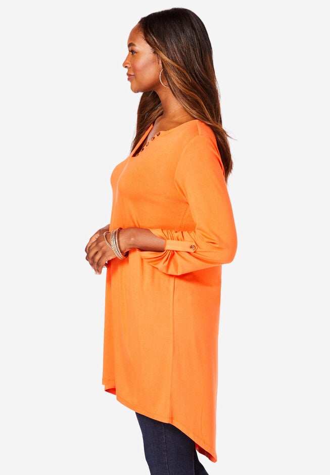 Notch-Neck Ultra Femme High-Low Tunic, , alternate image number 2