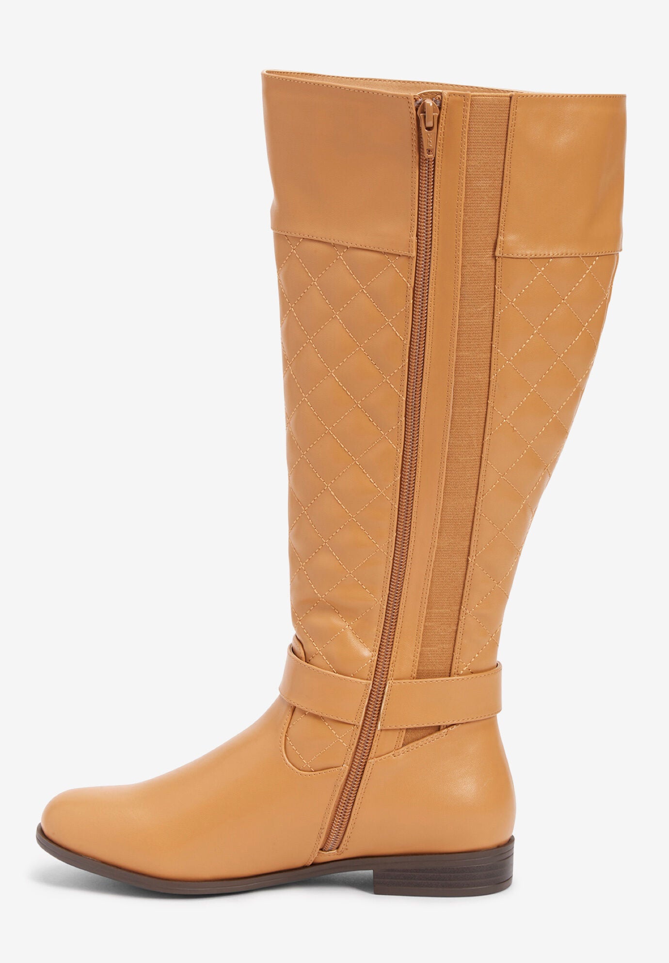 Quilted wide calf boots top