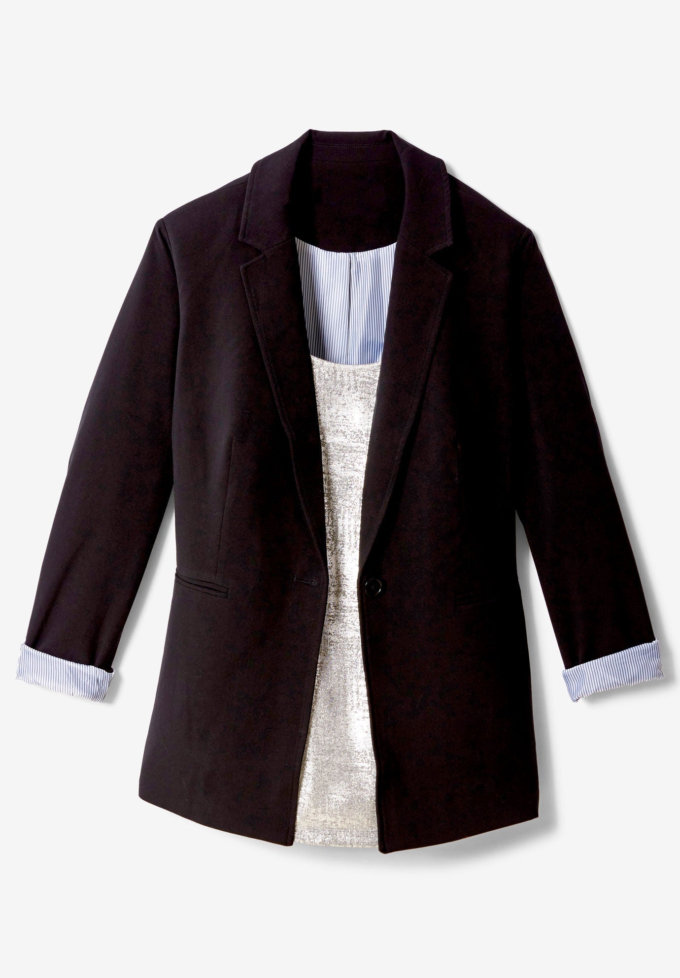 Scoopneck Metallic Tank Top, , alternate image number 4