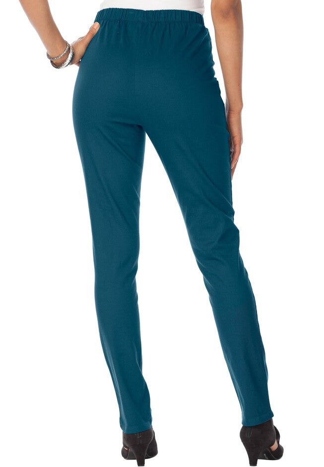 Elastic Waist Straight Leg Jean, , on-hover image number 1