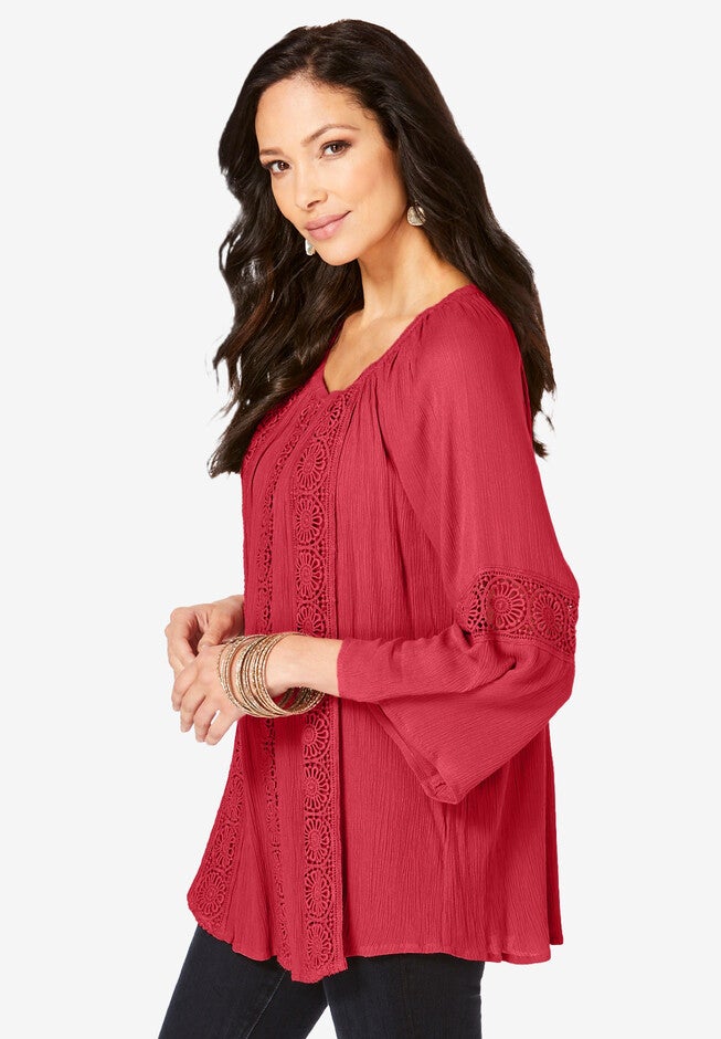 Lace Panel Blouse, , alternate image number null
