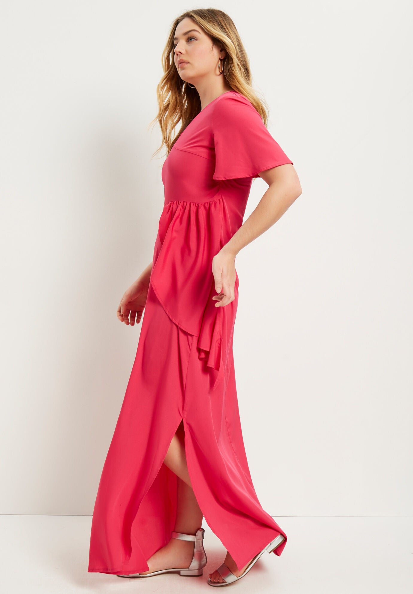 Faux-Wrap Maxi Dress, , alternate image number 2